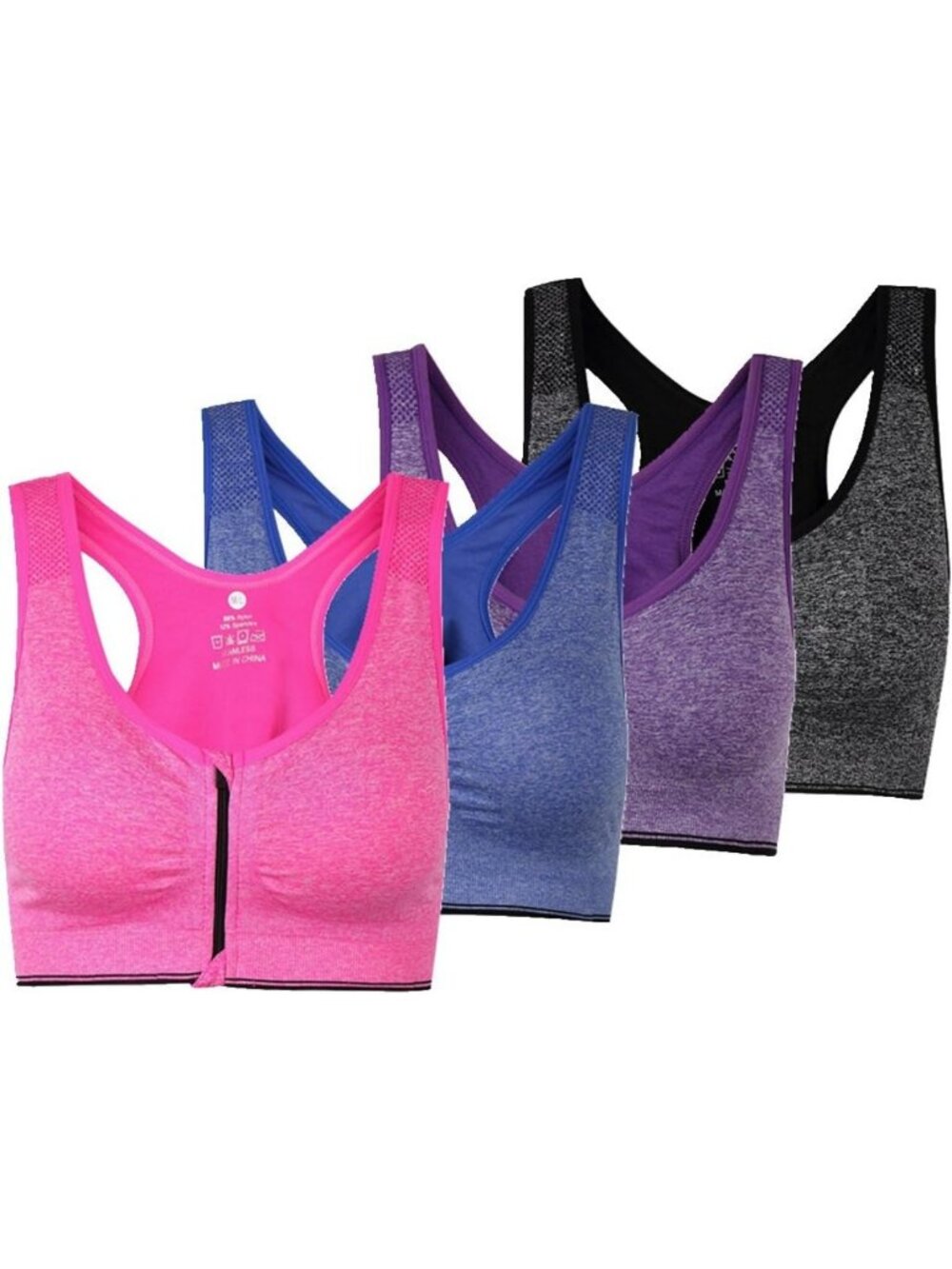 Zipper Front Sports Bra for Women | Racerback Yoga Bra | Comfortable & Stylish